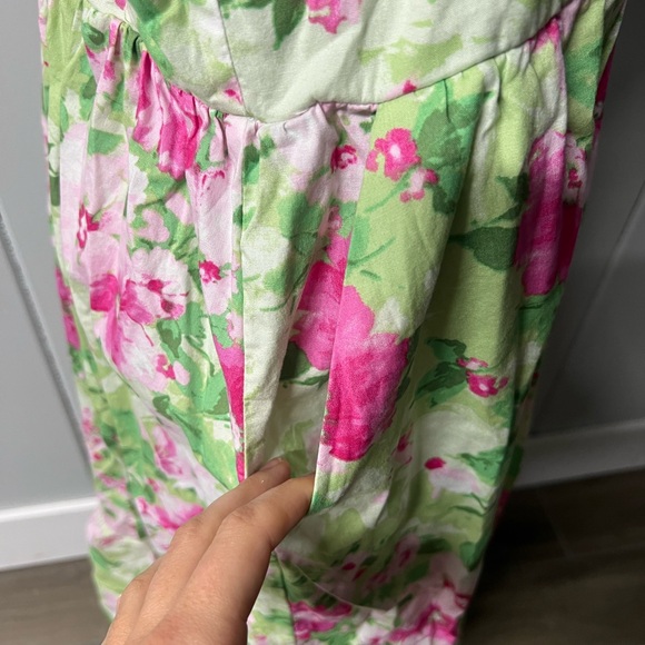Torrid Pink and Green Floral Dress - Picture 4 of 5